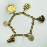 9CT GOLD BRACELET & CHARMS