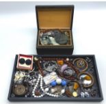 SELECTION OF VARIOUS COSTUME JEWELLERY INCLUDING SOME SILVER