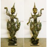 CARVED WOODEN BEJEWELLED THAI DEITY 115CMS (H) APPROX