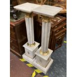 TWO WHITE MARBLE COLUMNS