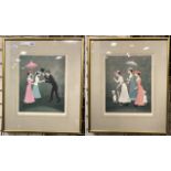 TWO HELEN BRADLEY PICTURES - SIGNED BY THE ARTIST 50CMS X 43CMS (W) OUTER FRAME APPROX
