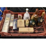 TRAY OF ALCOHOL TO INCLUDE BELLS WHISKEY AND NAPOLEON GRAND EMPERER BRANDY ETC