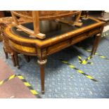 MARQUETRY LEATHER TOP DESK