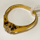 18CT GOLD & DIAMOND RING - APPROX 2.1G - SIZE K