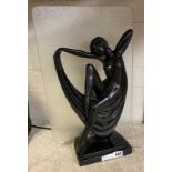 ART NOUVEAU STYLE FIGURAL TABLE LAMP - SIGNED 42CMS (H) APPROX