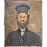 AUGUST IGNATZ GROSZ 1847-1917 OIL ON CANVAS - GREEK ORTHODOX PRIEST IN JERUSALEM - SIGNED - 51CM X