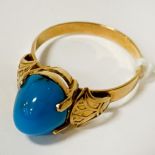 14CT GOLD & TURQUOISE RING