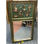 GREEN & GILT ORIENTAL MIRROR 109CMS (H) X 62CMS (W) APPROX