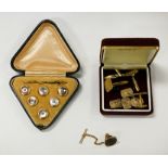 QTY 9CT CUFFLINKS & STUDS