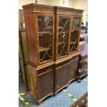 YEW BREAKFRONT DISPLAY CABINET