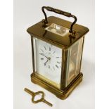 Matthew Norman 8 day carriage clock with key - boxed