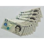 22 CONSECUTIVE NUMBERED FIVE POUND NOTES FROM 2003 COMMENCING HA85045045