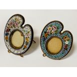 PAIR OF EARLY MILLIFIORI PICTURE FRAMES - EACH 6CMS APPROX