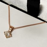 9 CARAT ROSE GOLD DIAMOND PENDANT ON CHAIN APPROX 0.20