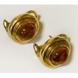 18CT GOLD TIFFANY & CO CITRINE CLIP ON EARRINGS - PALOMA PICCASSO