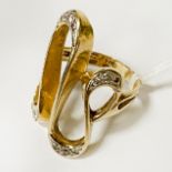 14 CT. GOLD DIAMOND RING - SIZE L / M