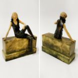 ART DECO STYLE GIRL ON MARBLE BASE