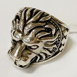 STERLING SILVER MENS LION RING SIZE U