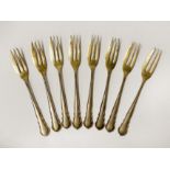 COLLECTION OF 800 SILVER CAKE FORKS