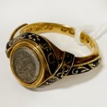 18 CARAT GOLD MOURNING RING SIZE L