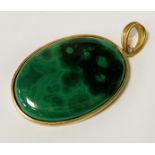 14CT GILT SILVER MALACHITE PENDANT