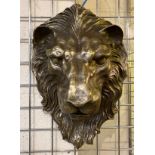 BRONZE LION HEAD 45CMS