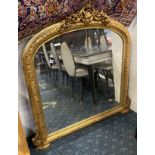 GILT WOOD OVERMANTLE MIRROR