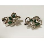 18CT EMERALD & DIAMOND EARRINGS