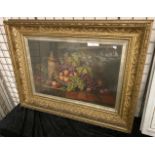 OIL ON CANVAS ''FRUIT'' STILL LIFE BY C.T. BALE 103CMS X 80CMS INC FRAME