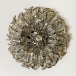 SILVER & DIAMOND BROOCH (TESTED)