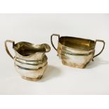 H/M SILVER SUGAR BOWL / MILK JUG 13OZ (APPROX)