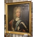 CIRCLE OF MICHAEL DAHL 1659 - 1743 PORTRAIT OF GEORGE II AS PRINCE OF WALES. OIL ON CANVAS 55 X