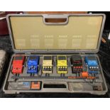 CASED SET OF SIX BOSS EFFECT PEDALS