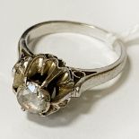 SILVER & DIAMOND RING (OLD CUT) SIZE I