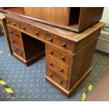 OAK PEDESTAL DESK - NO LEATHER