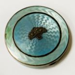 H/M SILVER ENAMELLED COMPACT 6CMS