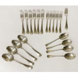 COLLECTION OF H/M SILVER CUTLERY APPROX 43OZS