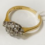 18CT DIAMOND CLUSTER RING SIZE M