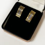 PAIR OF 18 CT. WHITE & YELLOW GOLD EARRINGS APPROX 4.8 GRAMS