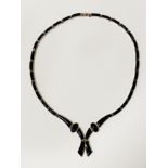 MEXICAN SILVER & BLACK ONYX NECKLACE - REVERSIBLE
