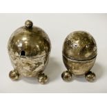 PAIR SILVER ART DECO STYLE SALT & PEPPER POTS