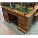 YEW PEDESTAL DESK