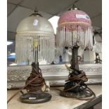 TWO TASSEL TABLE LAMPS 30-40CMS