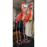 PAIR LARGE METAL FLAMINGOS - 150 CMS (H)