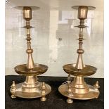 PAIR OF LARGE RUSSIAN CANDLESTICKS C1900 A/F 26CMS (H)