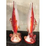 PAIR OF MURANO MARLIN FIGURES 30CMS (H)