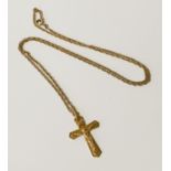 9 CARAT GOLD CRUCIFIX ON CHAIN 3.7 GRAMS