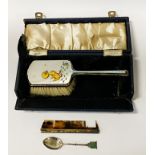 H/M SILVER CHILDRENS BRUSH & COMB SET & SILVER SPOON