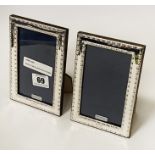 PAIR OF HM SILVER PHOTO FRAMES 15CMS X 10CMS