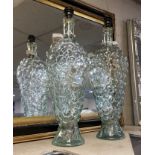 PAIR OF GRAPE STYLE GLASS TABLE LAMPS 60 CMS APPROX